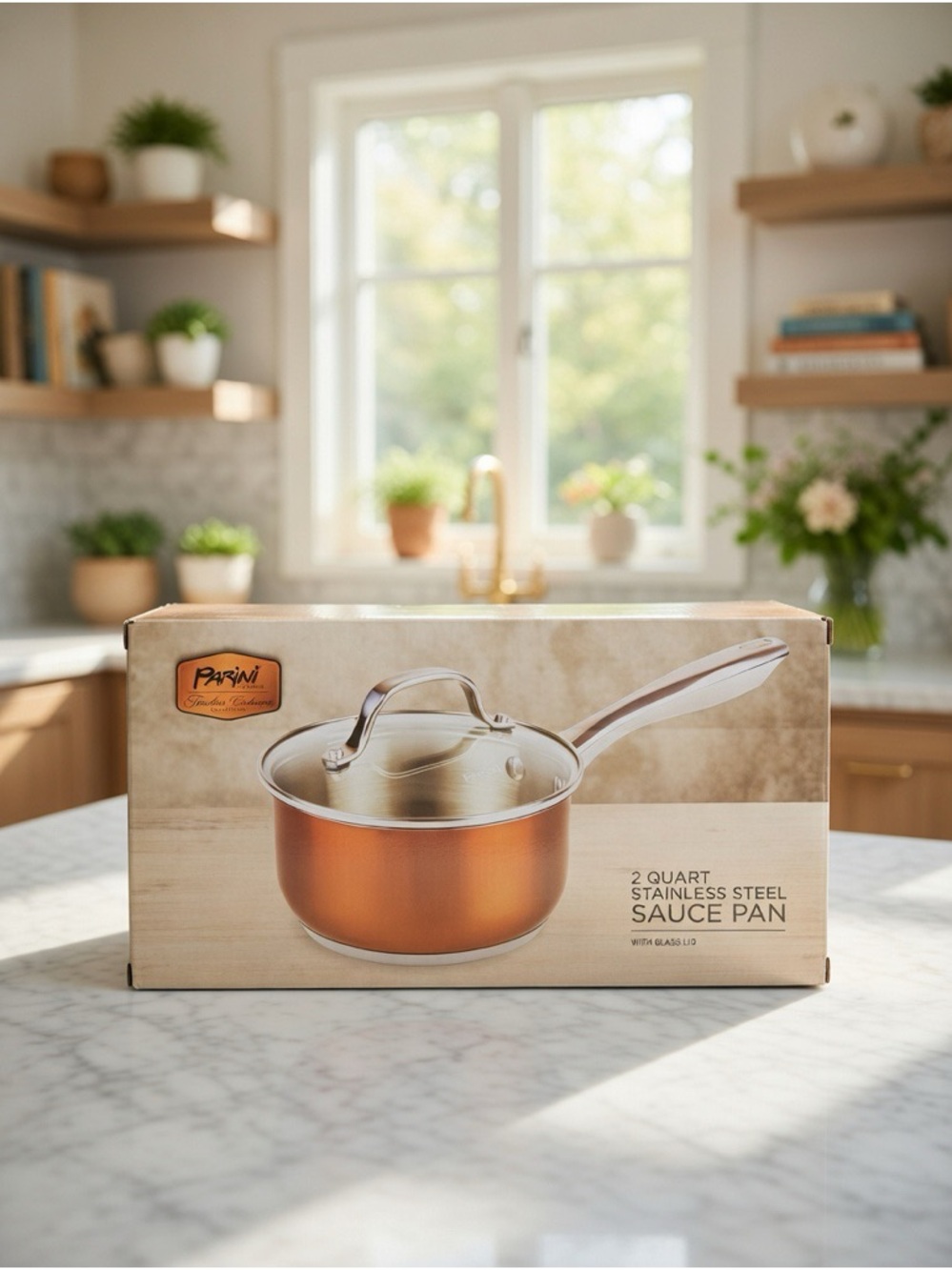 Parini 2 Qt Stainless Steel Sauce Pan